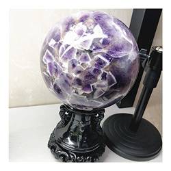 BAWHO Kristall Natürlicher Traum Amethyst Kugel Kugel Quarz Reiki Dekostein Kristall Wohnzimmer Einrichtung und Dekor Zubehör Kristall Haushalt QINTINYIN (Size : 1.4-1.7kg) von BAWHO