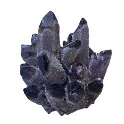 BAWHO Lila Amethyst, natürliche Druzy-Cluster, brasilianische Kristalle, Quarzstein-Kollektion und Reiki-Heimdekoration, 400–500 g Natursteine QINTINYIN (Size : 300-400g) von BAWHO