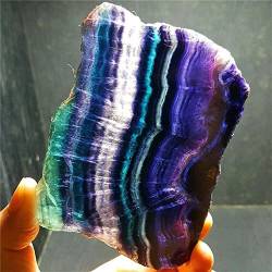 BAWHO Natürlich farbige Fluorit-Kristallscheiben, poliert QINTINYIN (Size : 180-200g) von BAWHO