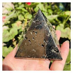 BAWHO Natürliche Pyrit-Pyramide, Turmform, Quarzkristalle, roh und Steine, Exemplar, Heimdekoration, Geschenk, Dekoration, Natursteine QINTINYIN (Size : 3.8-4cm) von BAWHO
