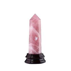 BAWHO Natürliche große rosa Kristallspitze Rosenquarz Zauberstab sechseckige Pyramide Feng Shui Ornamente Bürodekoration QINTINYIN (Color : Crystal Stone, Size : 700-800g) von BAWHO