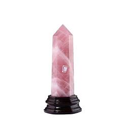 BAWHO Natürliche große rosa Kristallspitze Rosenquarz Zauberstab sechseckige Pyramide Feng Shui Ornamente Bürodekoration QINTINYIN (Color : Crystal Stone, Size : 800-900g) von BAWHO