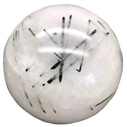 BAWHO Natürliche heilende Kristallsteine ​​Kugel Schwarze Kugel 70mm-100mm 1PC Geeignet for Möbeldekoration QINTINYIN (Color : 80mm 1pc) von BAWHO