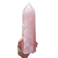 BAWHO Natürliche rosa Kristallsäule, Heimbüro-Dekoration, Bastelgeschenke, Pfirsichblüten-Feng-Shui-Ornamente QINTINYIN (Size : 1000-1100g) von BAWHO