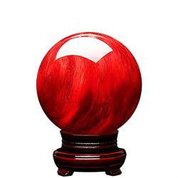 BAWHO Natürlicher Kristall, rau, 1 Stück, 50 mm-200 mm, Schmelzstein, Quarz-Leckerli-Kugel, rote Kristallkugeln for schönen natürlichen Kristallstein (Color : 110mm) von BAWHO