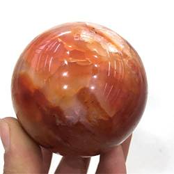 BAWHO Natürlicher Kristall, rau, 1 Stück, natürliche Steinkugel, rote Karneol-Kristallkugel, 50–70 mm, zur Dekoration, schöner natürlicher Kristallstein (Color : 1pc 65mm) von BAWHO
