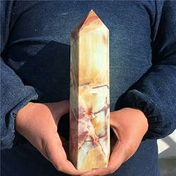 BAWHO Natürlicher Kristall, rau, 230 mm, natürlicher wunderschöner Amazonit-Kristall, Obelisk, Quarzstabspitze, wunderschöner natürlicher Kristallstein von BAWHO