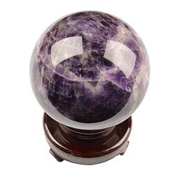 BAWHO Natürlicher Kristall, rau, natürlicher violetter Kristall, Traum-Amethyst-Kugel, 100 mm, wunderschöner natürlicher Kristallstein QINTINYIN von BAWHO