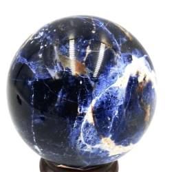 BAWHO Natürlicher Kristall, raue, natürliche blaue Sodalith-Kugeln, polierte blaue Adern-Stein-Kristallkugel, 60–75 mm, for wunderschöne natürliche Kristallsteine (Color : 1pc 70mm) von BAWHO