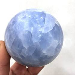 BAWHO Natürlicher Kristall, raue natürliche Aquamarin-Kristallkugel, schöne Kyanit-Quarz-Steinkugel, 5–9 cm, 1 Stück. Schöner natürlicher Kristallstein (Color : 1pc 70mm) von BAWHO