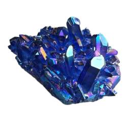 BAWHO Natürlicher Kristall, rauer natürlicher blauer Kristall, Aura-Quarz-Stein-Cluster-Exemplar, 150–550 g. Wunderschöner natürlicher Kristallstein (Color : 390g-440g) von BAWHO
