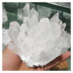BAWHO Natürlicher Kristall rau 700 g Natürlicher transparenter weißer Kristallcluster Natürliche Kristall-Reiki- QINTINYIN von BAWHO