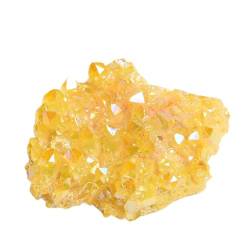 BAWHO Natürlicher galvanisierter Citrin-Kristall-Cluster-Gelb-Aura-Quarz-Kristall-Stein-Exemplar-Ausgangsdekoration QINTINYIN (Size : 50g) von BAWHO