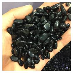 BAWHO Natürlicher schwarzer Obsidian-Trommelstein, polierte Kristallsteine, Dekoration, Geschenk QINTINYIN (Size : 100g) von BAWHO