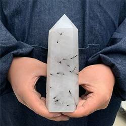 BAWHO Natürlicher schwarzer Turmalin-Quarzkristall-Obelisk-Punkt-Zauberstab QINTINYIN (Size : 150-260g) von BAWHO