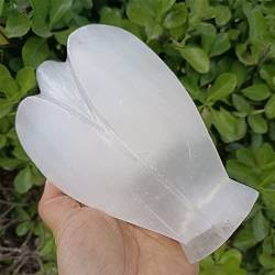 BAWHO Natürlicher weißer Selenit-Engel, handgeschnitzter Kristall QINTINYIN (Size : 400-450g) von BAWHO