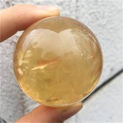BAWHO PEIQIYIN for natürlichen Island-Spar-Kristallstein, gelbe Calcit-Kugel, Kristallkugel, Heimdekoration, Liebhaber-Geschenke QINTINYIN (Color : Light Yellow, Size : Approx40-50mm) von BAWHO