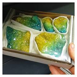 BAWHO Zweifarbige Angel Aura Crystal Quartz Natural Collection Stones Freeform Specimens Box Decor Geschenksets QINTINYIN (Color : Yellow-green) von BAWHO