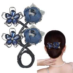 2 Stück Haarknoten-Maker, eleganter Lockenwickler, French-Twist-Frisur-Brötchen-Haar-Accessoires, Kristall-Haarknoten-Maker, Dutt-Haar-Accessoires, DIY-Lazy-Frisur-Zubehör für Frauen und Mädchen (A) von BAWUTZ