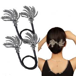 2 Stück Haarknoten-Maker, eleganter Lockenwickler, French-Twist-Frisur-Brötchen-Haar-Accessoires, Kristall-Haarknoten-Maker, Dutt-Haar-Accessoires, DIY-Lazy-Frisur-Zubehör für Frauen und Mädchen (F) von BAWUTZ