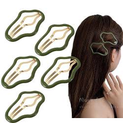 5Pcs Hohle Wolken BB Haarspangen,Haarspangen für Damen Mädchen,Nette Wolken Haarspangen Frauen,4CM Haarspangen Mädchen Haarhalter Basteln DIY Zubehör für Mädchen, Kinder und Damen (Grün) von BAWUTZ