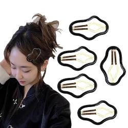 5Pcs Hohle Wolken BB Haarspangen,Haarspangen für Damen Mädchen,Nette Wolken Haarspangen Frauen,4CM Haarspangen Mädchen Haarhalter Basteln DIY Zubehör für Mädchen, Kinder und Damen (Schwarz) von BAWUTZ