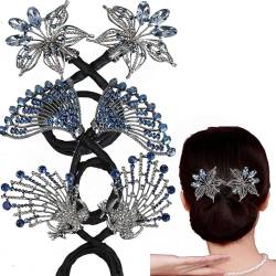 BAWUTZ Damen Haare Bun Maker,Haardreh-Kranz-Donut-Werkzeug, Blumen-Krallen-Clips,French Twist Hairstyle Bun Hair Accessories DIY Hair Bun Maker für Damen Dicke oder Lange Haare (HEC) von BAWUTZ