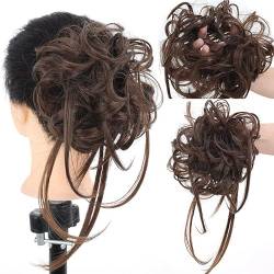 Verstellbarer unordentlicher Dutt Haarteil, Unordentliches Haarknoten-Haarteil,einstellbare Stile Einfache Haarteile für Frauen, natürlich synthetisch gewellt gelockt für Frauen (6#) von BAWUTZ