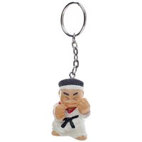 BAY-Sports Schlüsselanhänger Karatefigur FELIX Kampfsport Karate Taekwondo Judo Budo Geschenk Idee (Figur 4,2 cm - Gesamt 9,5 cm, Stück), Reizender Geselle aus Kunstharz detailliert bemalt von BAY-Sports