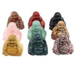 1 STÜCK Naturstein-Buddha-Kristallstatue, geschnitzt, Maitreya-Handwerk, Heimdekoration, religiöser Glücksquarz, Geschenk, rohe Steine ​​und Mineralien YICHENGYIN ( Color : Yellow India Agate , Size : von BAYDE