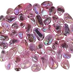BAYDE 3pcs galvanisierter natürlicher klarer Quarzkristall getrommelte Steine ​​Mineralien Home Decor Geschenk 20-30mm YICHENGYIN (Color : Pink Clear Tumbled, Size : 3pc) von BAYDE