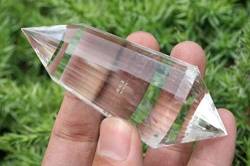 BAYDE Atemberaubender natürlicher wasserklarer Quarzkristall, 40-seitige Zauberstabspitze, 120 g YICHENGYIN von BAYDE