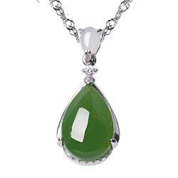 BAYDE Damen-/Herren-Halskette S925 Silber mit Intarsien-Zertifikat Natürliche grüne Jade-Anhänger Bijou-Halsketten YICHENGYIN von BAYDE