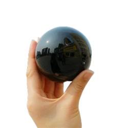BAYDE Kristall 4cm-18cm +Ständer Natürliche schwarze Obsidiankugel Großer Kristallkugelstein+Sockel YICHENGYIN (Size : 180mm) von BAYDE