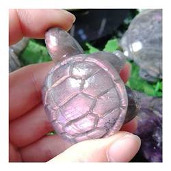 BAYDE Labradorit-Edelstein, rosa, lila blinkender Labradorit, Raumdekoration, natürliche spirituelle Steine, Schildkröte YICHENGYIN von BAYDE