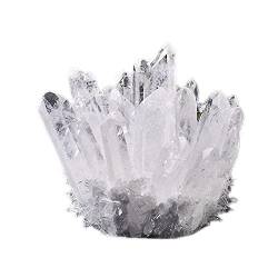 BAYDE Natürliche Kristallgruppe, Amethyst-Exemplar, Erz, gelb, grün, lila, Quarz, Reiki-Stein, rohe Kristalle, Heimdekoration YICHENGYIN (Color : Clear Quartz, Size : 300-400g) von BAYDE