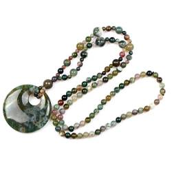 BAYDE Natürliche bunte Jade-Achat-sichere Schnallen-Halsketten-Strickjacke-Kette YICHENGYIN von BAYDE