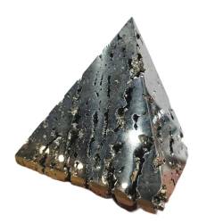 BAYDE Natürliche gelbe Pyrit-Polierpyramiden-Kristallgruppe mit dekorativen Drusy-Quarz-Edelsteinen YICHENGYIN (Size : 110-150g 4.0cm) von BAYDE