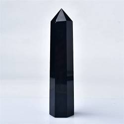 BAYDE Natürlicher Kristall, rau, 110–130 mm, natürlicher Kristallstein, großer Obsidian, Obelisk, Reiki-Quarz, Turm, Heimdekorationssteine YICHENGYIN von BAYDE