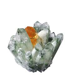 BAYDE Natürlicher Kristall-Cluster, rauer, unpolierter Quarz, Mineralstein, Punkte, Reiki-Kristalle, Heilstein, Heimdekoration, Geschenke YICHENGYIN (Color : Green1, Size : 300-400g) von BAYDE