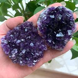 BAYDE Natürlicher lila Amethyst-Quarz-Stein-Kristall-Cluster-Edelstein-Exemplar-Sammlung Reiki-Kristalle Heilsteine ​​Heimbüro-Dekor YICHENGYIN von BAYDE