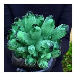BAYDE Natursteine, natürlicher Kristall, 300–700 g, natürlicher grüner Geisterquarz, Kristall-Cluster, raue Probe, Kraftstein, Kristall, Natursteine YICHENGYIN (Color : Green, Size : 600-700g) von BAYDE