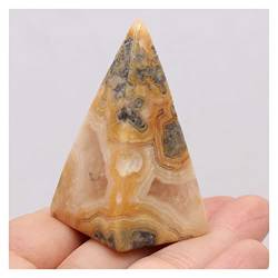 Pyramiden-Ornament, natürlicher Kristallstein, Rosenquarz, Tigerauge, Stein, Kunsthandwerk, Büro, Tischdekoration, Schmuck YICHENGYIN (Color : Yellow Crazy Agate, Size : 30x60mm) von BAYDE