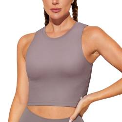 BAYDI Sport BH Damen ohne Buegel Bustier Abnehmbare Gepolsterte Crop-Tops Hochgeschlossenes Tanktop Yoga Fitness Soft Bra Mondfelsen von BAYDI