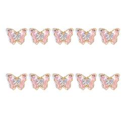 10 Stücke Luxus Zirkon Nagel Edelsteine ​​Schmetterlinge Nail Art Handwerk Kristall Juwelen Steine ​​Kristall Schmetterlinge Nagel Dekor von BAYORE