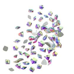 100 Stück Gemischte Glaskristall Diamant Strasssteine Nagelkunst Dekorationen Tropfen Rhombus Steine ​​mit Flacher Rückseite 3D Edelsteine Nagelkunst Set DIY Nageldesign Kristall Nagelzubehör von BAYORE