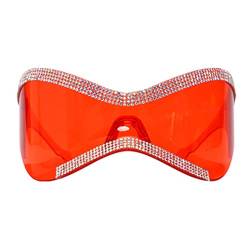 Diamant Sonnenbrille Übergroße Brille Sport Sonnenbrille Punk Sonnenbrille Zukunftsbrille von BAYORE
