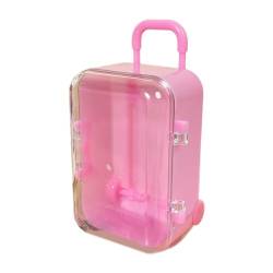 Koffer Lippenstift Tasche Frauen Kleine Karte Gepäck Lagerung Box Puppen Zubehör Miniatur Trolley Reise Candy Box von BAYORE