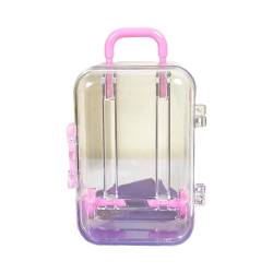 Koffer Lippenstift Tasche Frauen Kleine Karte Gepäck Lagerung Box Puppen Zubehör Miniatur Trolley Reise Candy Box von BAYORE