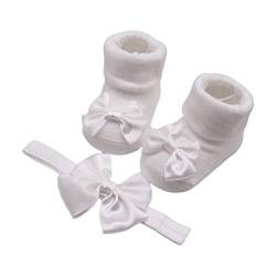 Schleifen Stirnband Und Kurze Socken Für Babys Unisex Jungen Und Mädchen Süßer Kopfschmuck Rutschfeste Bodensocken Geschlechtsneutrales Zubehör Baby Stirnband Nylon Baby Stirnbänder Bastel von BAYORE